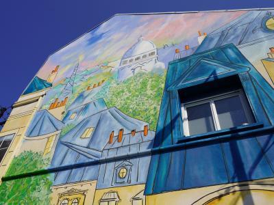 Photo de détails de la fresque d'Aurélie Damon située rue de Paris © Ville de La Madeleine