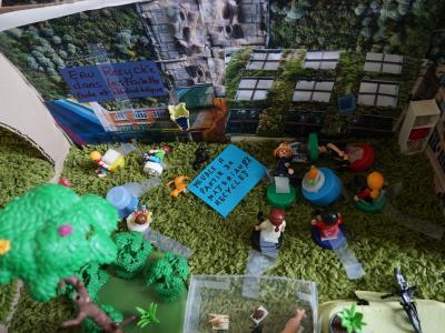 Maquette imaginée par les écoliers madeleinois : vive l'agriculture urbaine !
