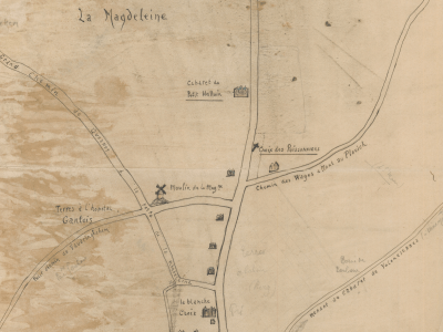 Plan du centre-ville, route de Menin en 1693 © Archives municipales